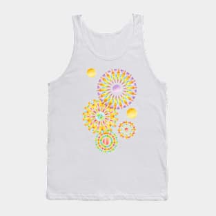 Rainbow Sunbursts Geometric Tank Top